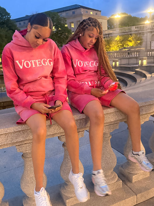 Rhinestone Hoodie Set